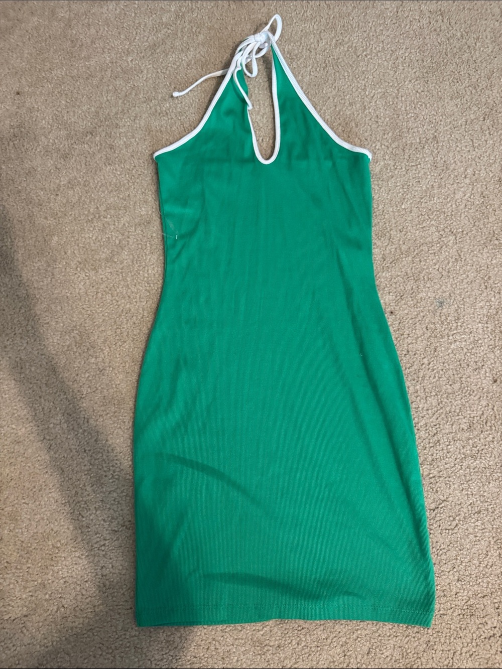wild fable Green Halter Bodycon Mini Dress with White Trim